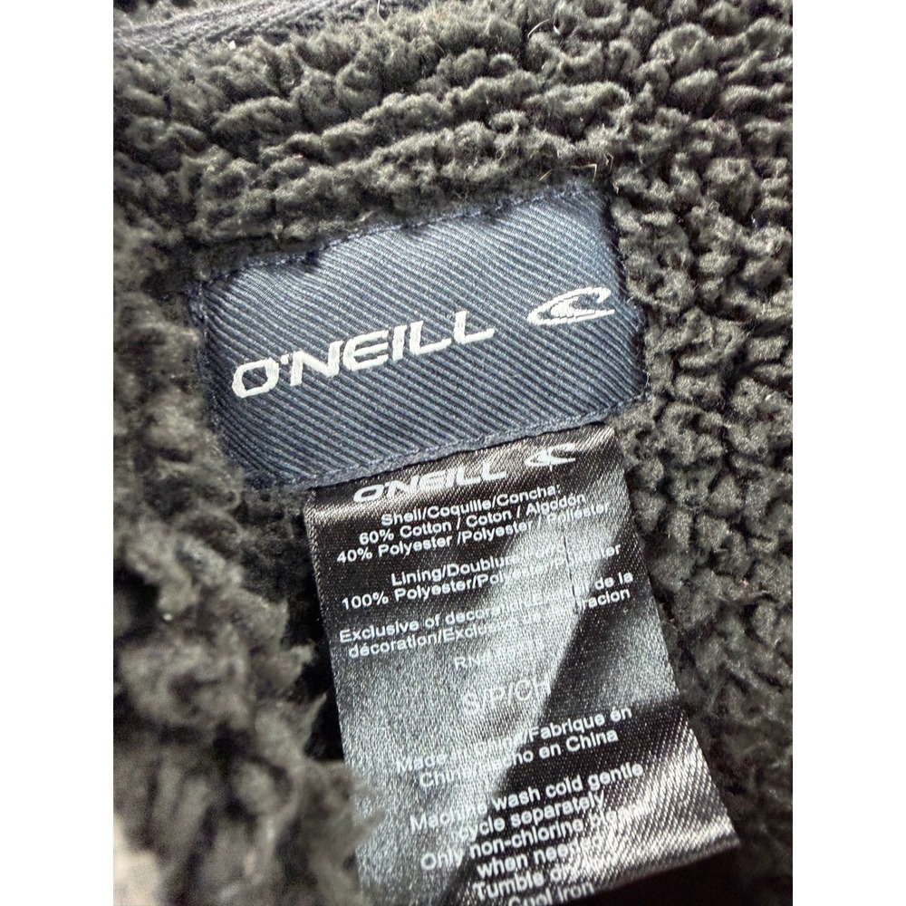 Y2k O'Neill Superfleece Jacket Mens S Green Plaid Sherpa Lined Fleece zip up - Picture 3 of 6